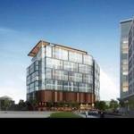 A rendering of the office building under construction at 2 Drydock Ave. 